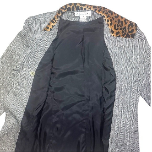Christian Dior Vintage Woman’s Blazer Leopard Collar Detail 100% Silk - Picture 5 of 14